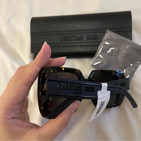 New Christian Dior "Wildior S3U" square sunglasses $470 Brown and Gray - Picture 5 of 16